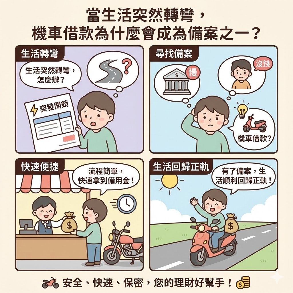 當生活突然轉彎，機車借款為什麼會成為備案之一？