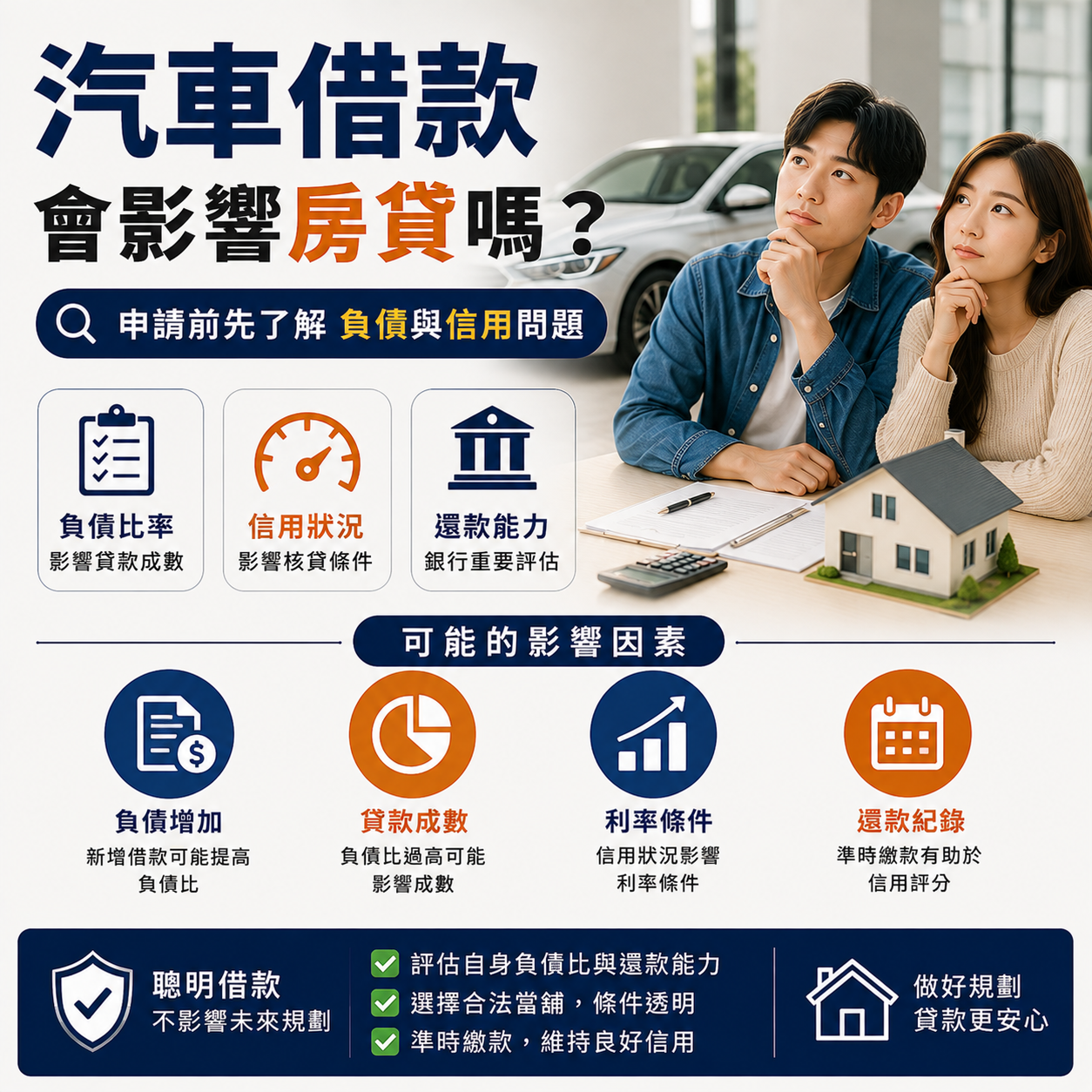 汽車借款會影響房貸嗎？申請前先了解負債與信用問題