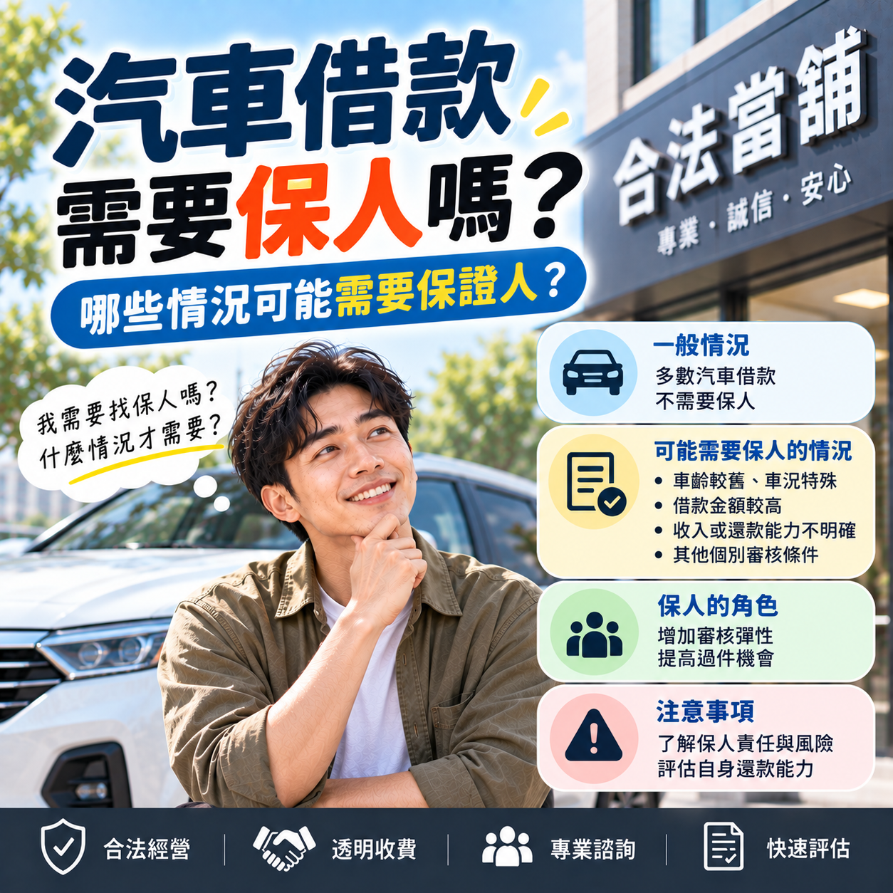 汽車借款需要保人嗎？哪些情況可能需要保證人？